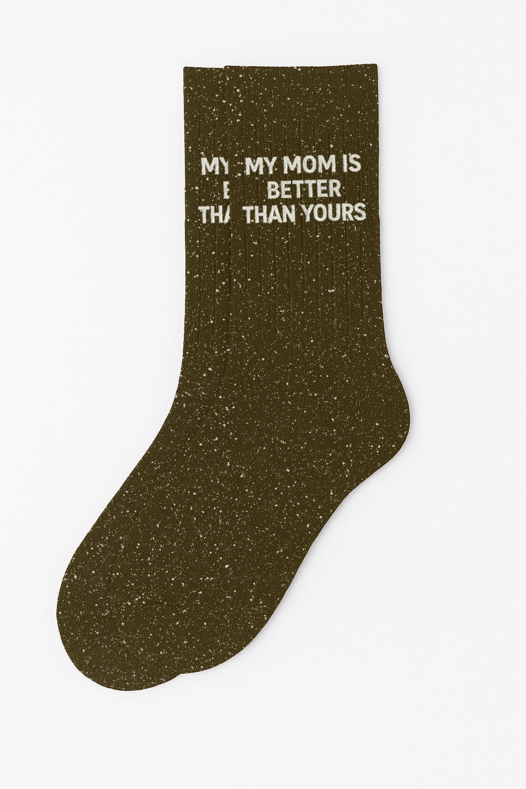 Chaussettes à Paillettes à Message "My Mom Is Better Than Yours" - Kaki