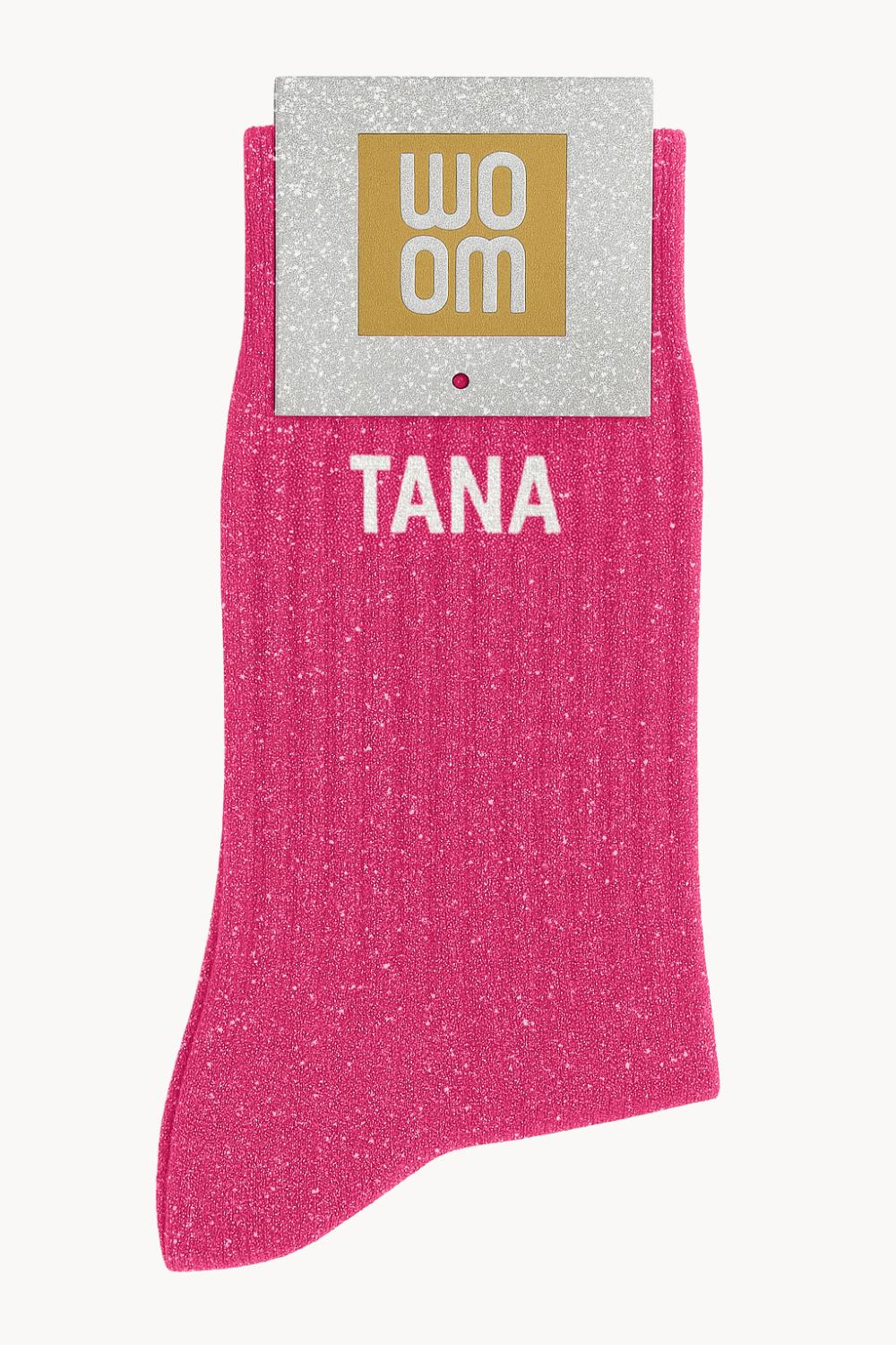 chaussettes à paillettes tana rose