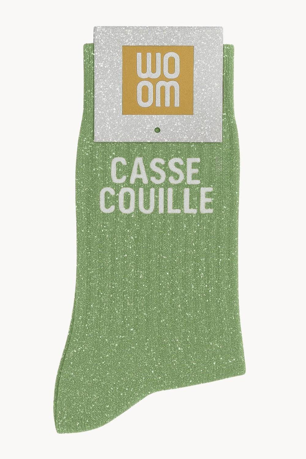 chaussette a paillette  casse couille vert