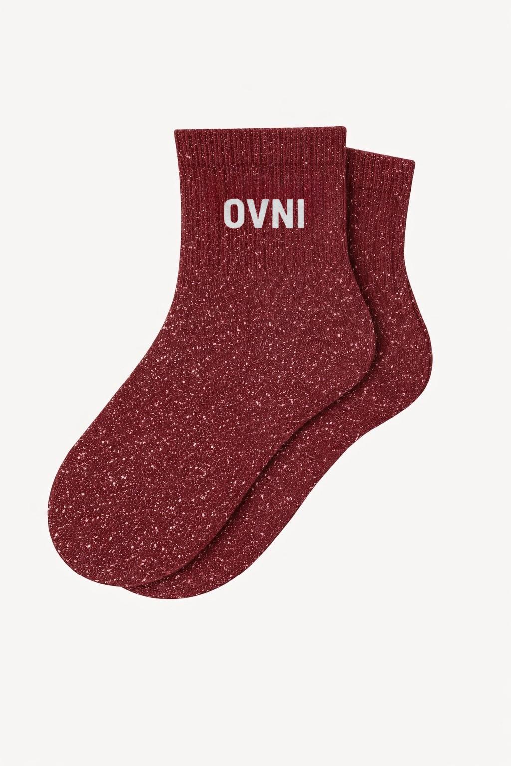Chaussettes Courtes à Paillettes "OVNI" - Cherry Pop