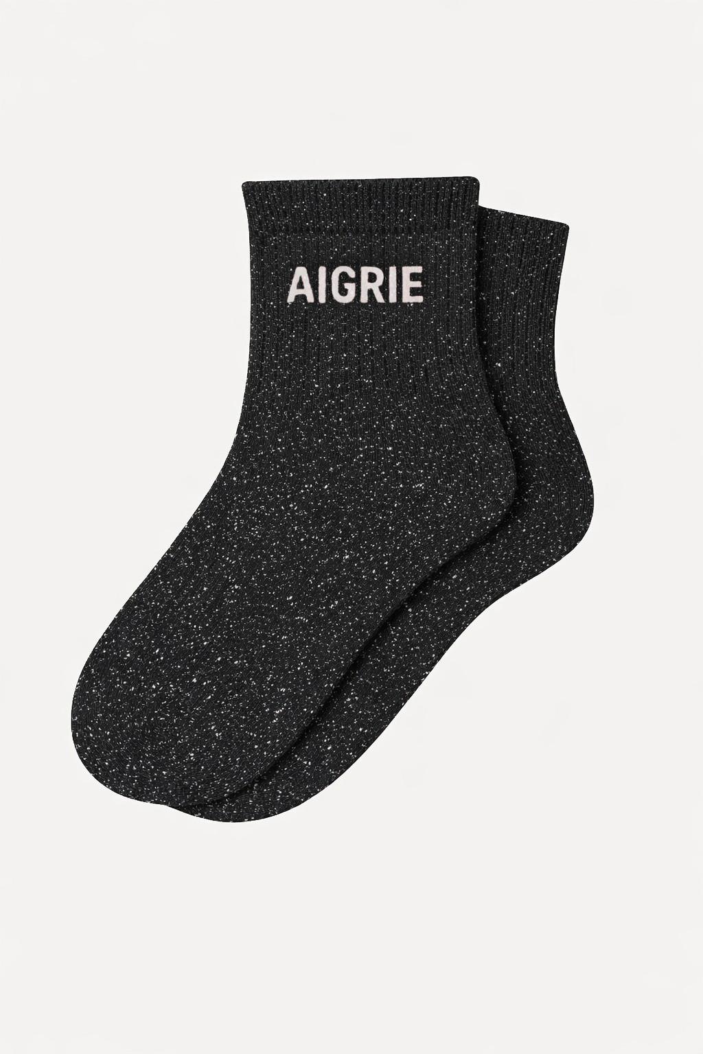 Chaussettes Courtes à Paillettes "AIGRIE"- Noir