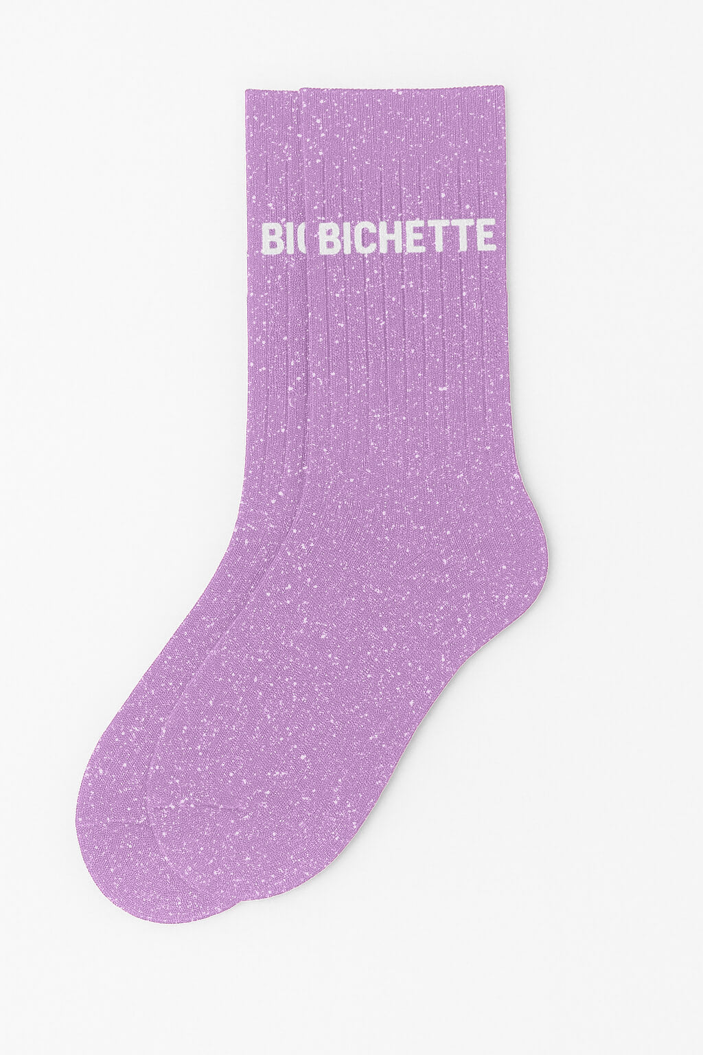 Chaussettes à Paillettes à Message "Bichette" - Purple Drama
