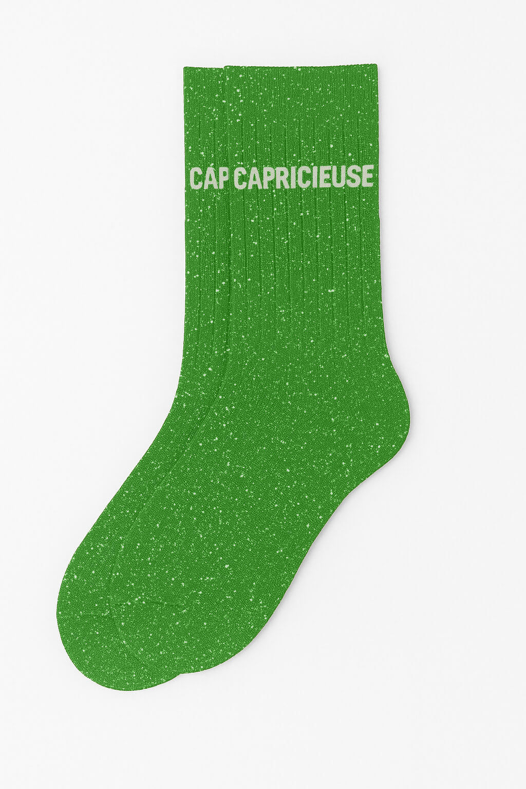 Chaussettes à Paillettes à Message "Capricieuse" - Matcha Glitter