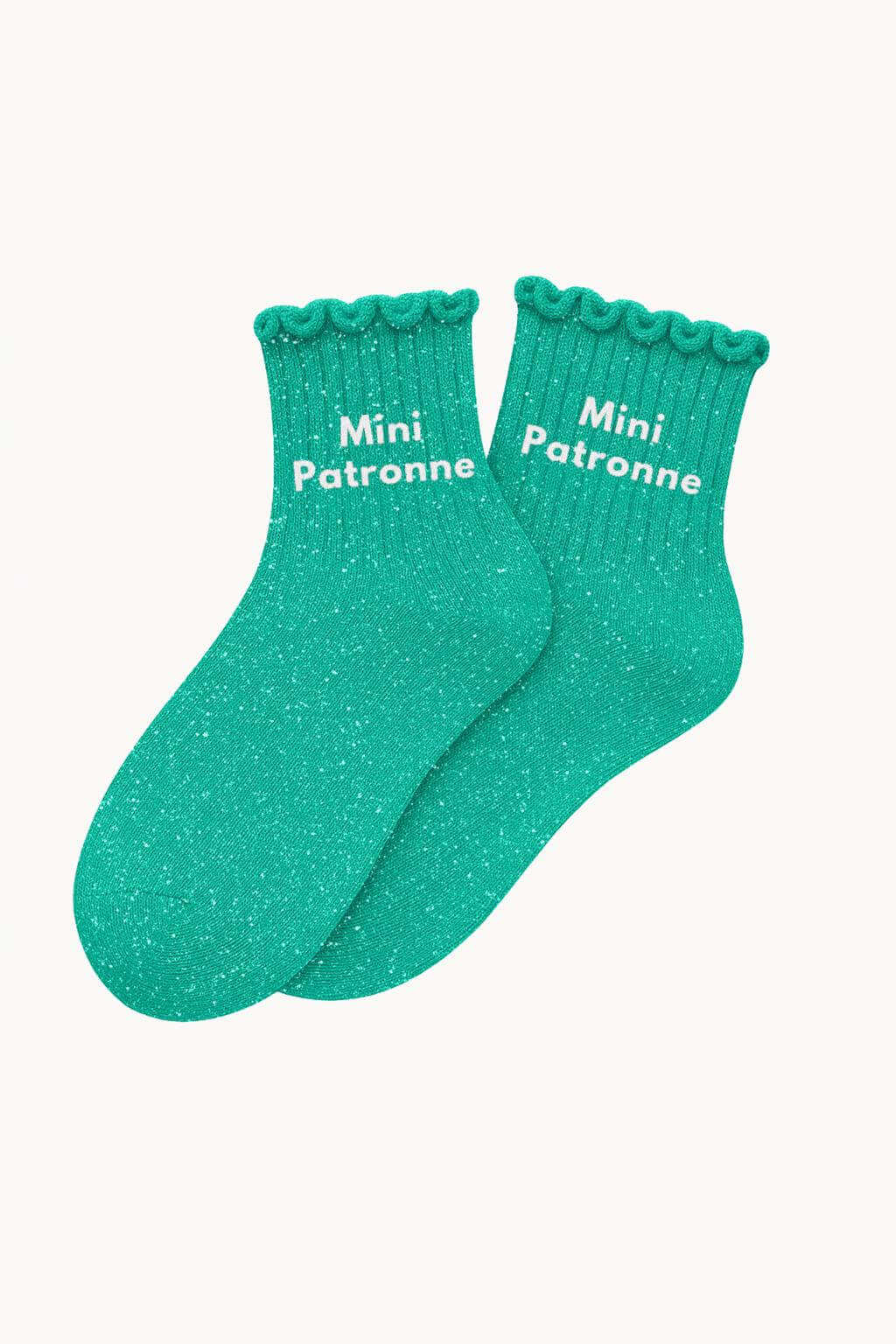 Chaussettes à Paillettes Enfant "Mini Patronne" - Green Queen