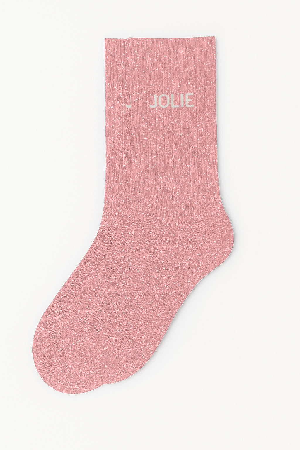 Chaussettes roses à paillettes modèle  "JOLIE" Rose - message drôle - cadeau rigolo femme - Woom
