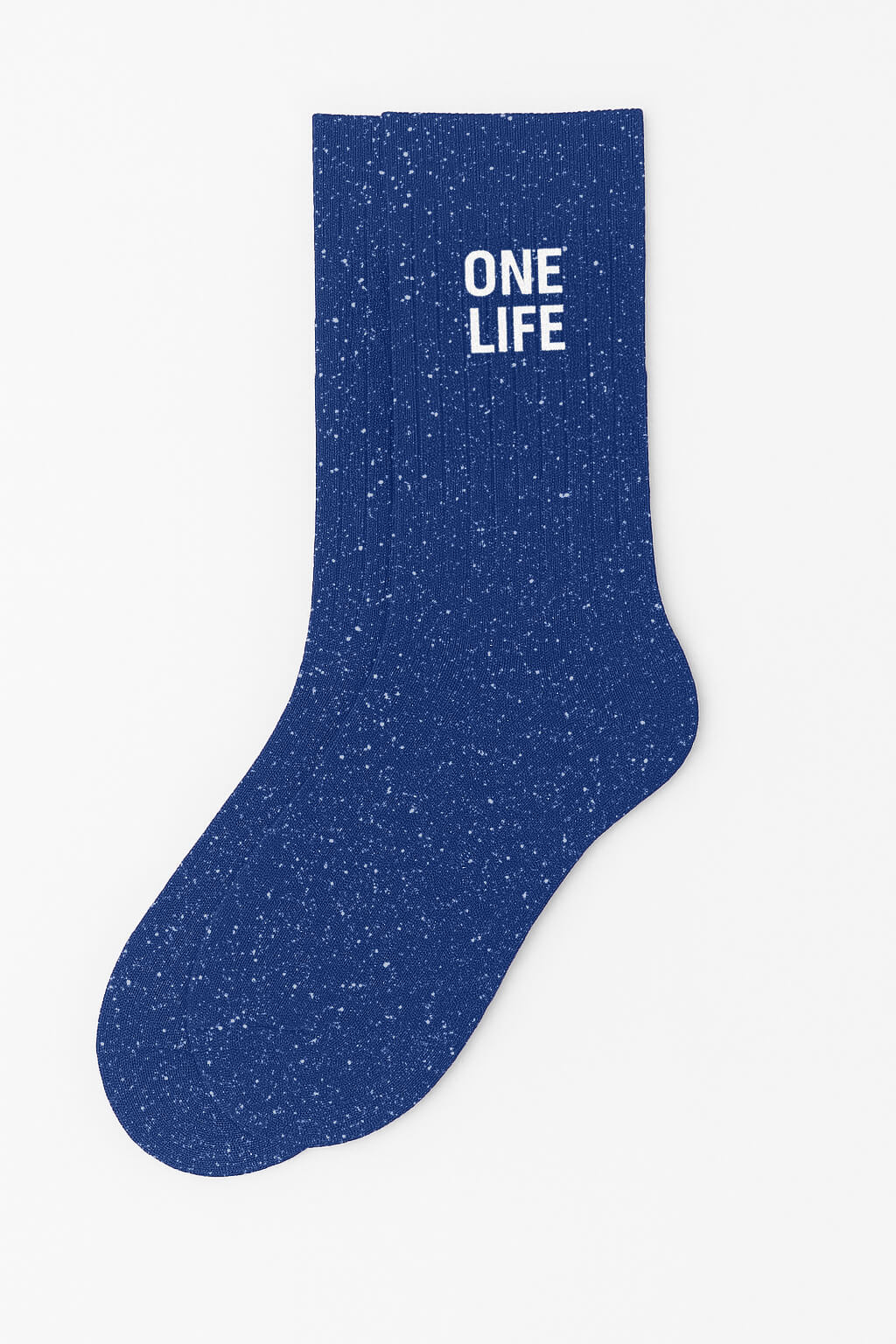 Chaussettes à Paillettes à Message "One Life" - Bleu Electrique