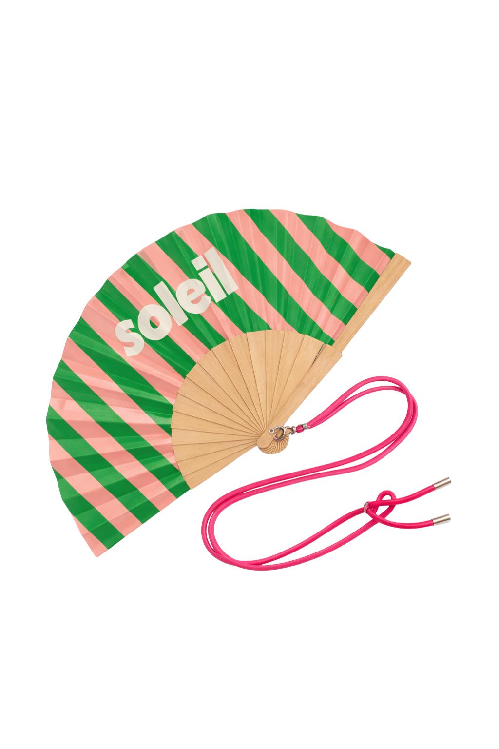 Éventail avec bandoulière motif soleil
